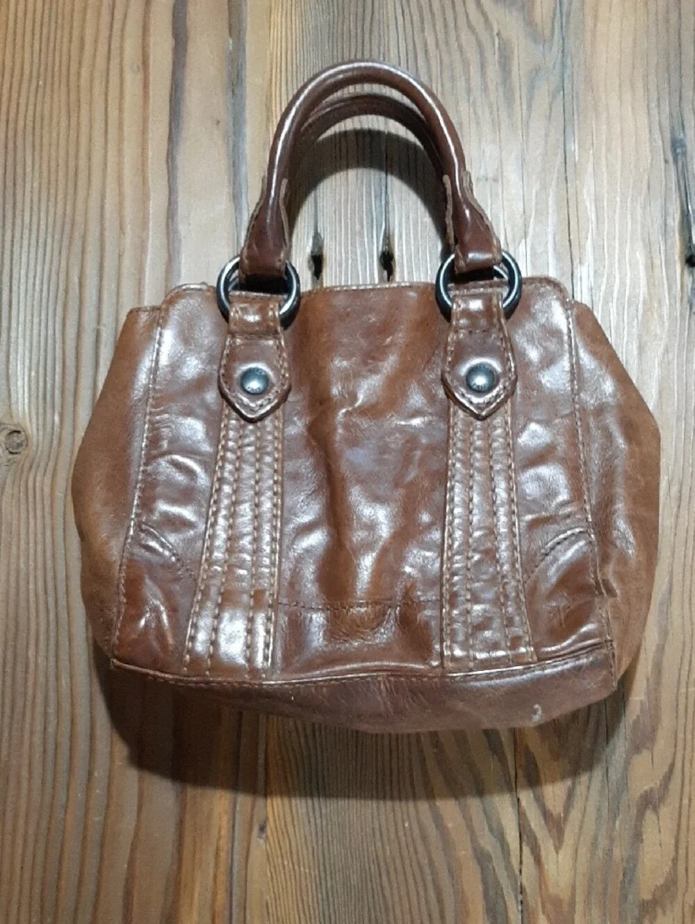 LIKE NEW! ❤️EUC!!👍FRYE Melissa Mini Leather Satchel Handbag Cognac/Brown